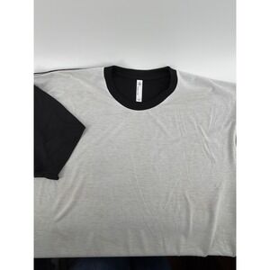 Sublivie Polyester Blend Color Block T Shirt Mens 2XL Black white NWOT